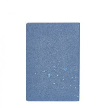 Nuuna, Notebook Surface M, Flex cover from smooth recyceld denim minidots pages, Transcendence, blue Hologram effect back